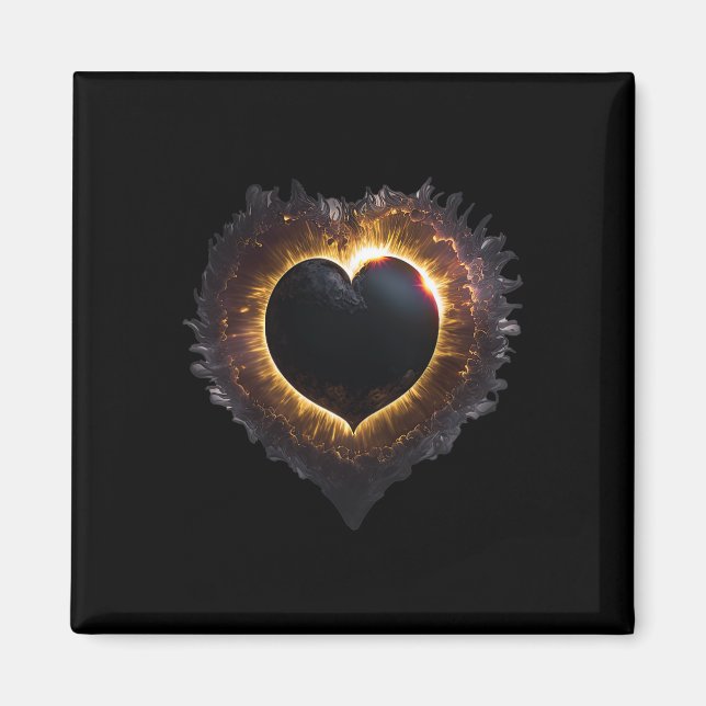 Totality Girls Herz Form Total Solar Eclipse 202 Magnet (Vorne)