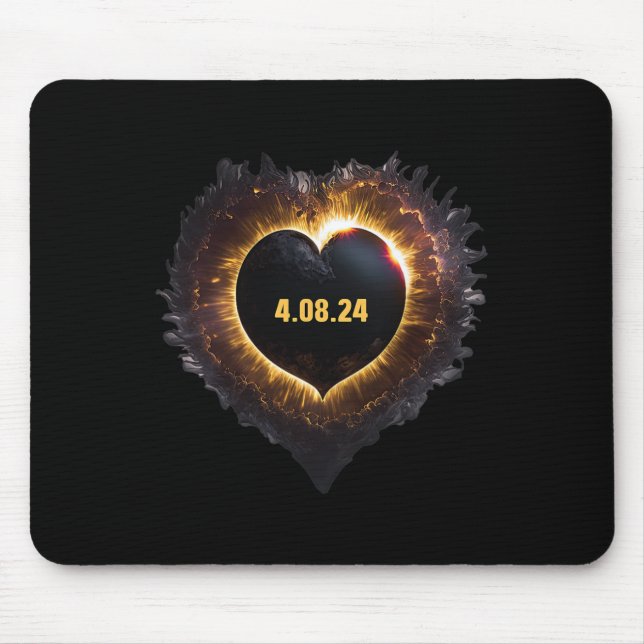 Totality Girls Herz Form Total Solar Eclipse 202 Mousepad (Vorne)