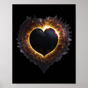 Totality Girls Herz Form Total Solar Eclipse 202 Poster