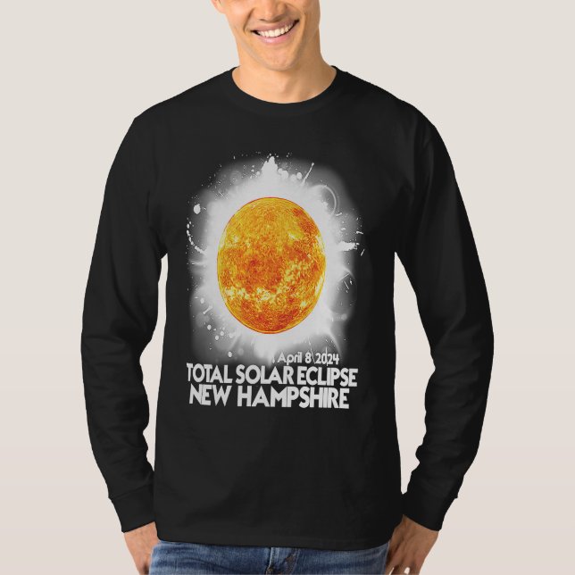 Totality New Hampshire 2024 Total Solar Eclipse Am T-Shirt (Vorderseite)