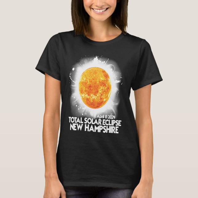 Totality New Hampshire 2024 Total Solar Eclipse Am T-Shirt (Vorderseite)