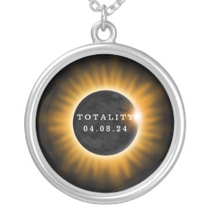 Totality Solar Eclipse 2017 Versilberte Kette