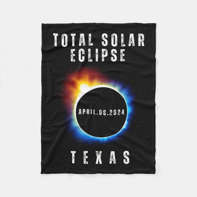 Totality Solar Eclipse 2024 Texas Souvenir Fleecedecke (Vorderseite)