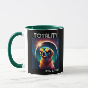 Totality Solar Eclipse 8. April 2024 Funny Dog Tasse