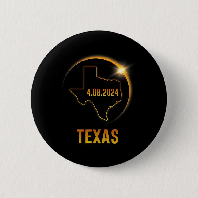 Totality Solar Eclipse 8. April 2024 Texas Button (Vorderseite)