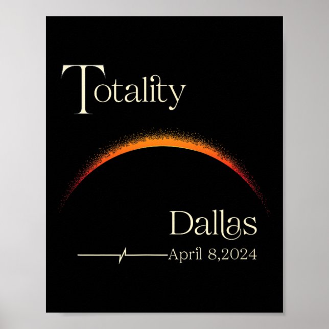 Totality Solar Eclipse Dallas Texas Total Solar EC Poster (Vorne)