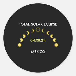 Totality Solar Eclipse Eclipse Phasen Mexiko April Runder Aufkleber