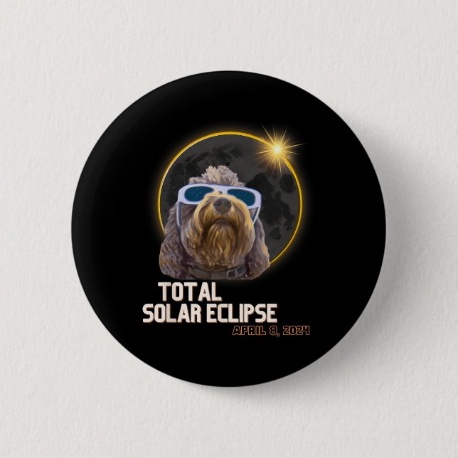 Totality Solar Eclipse Goldendoodle mit Eclipse G Button (Vorderseite)