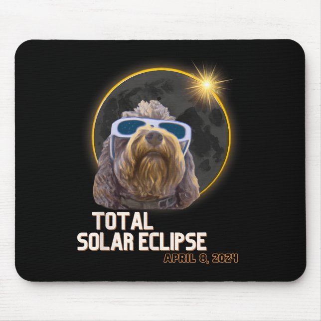 Totality Solar Eclipse Goldendoodle mit Eclipse G Mousepad (Vorne)