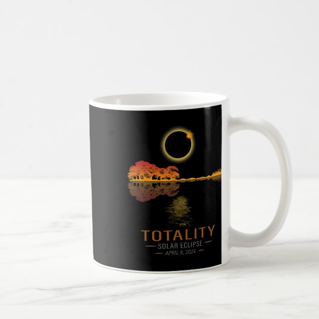 Totality Spring 4 08 24 Total Solar Eclipse Gitarr Kaffeetasse (Rechts)