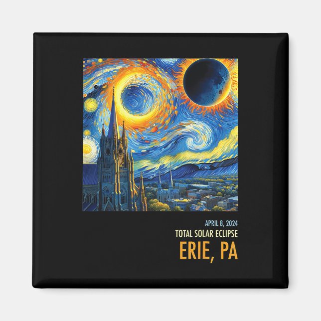 Totality Total Solar Eclipse 04 8 2024 Erie Magnet (Vorne)