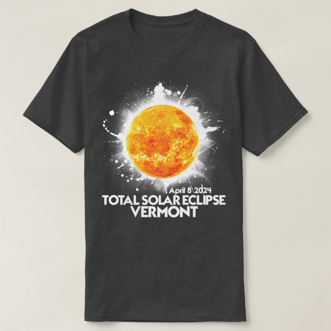 Totality VERMONT 2024 American Total Solar Eclipse T-Shirt (Design vorne)