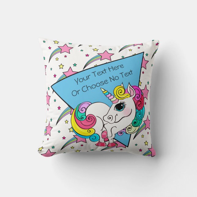 Totally 80er 90s Retro farbenfrohe Sterne Weißes E Kissen (Vorderseite)