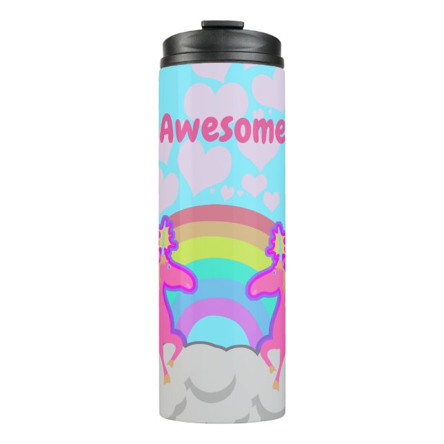 Totally 80er Unicorn Thermosbecher (Vorderseite)