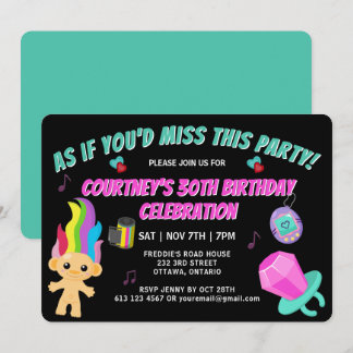Totally 90s Retro Birthday Party Invitation Einladung