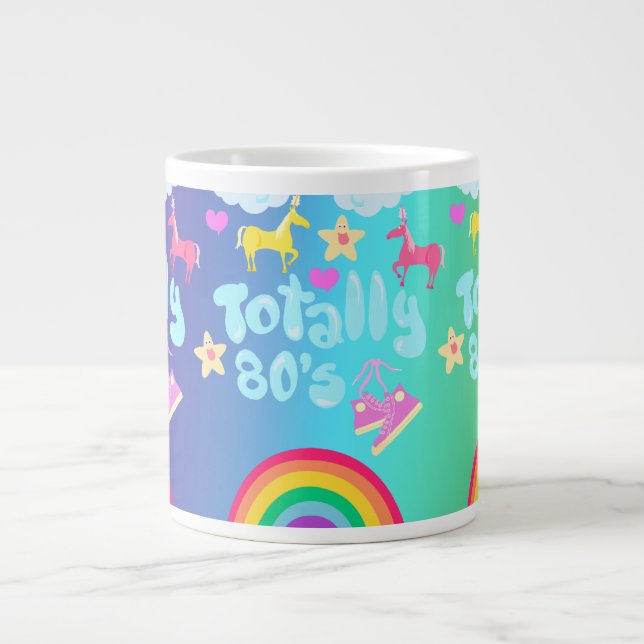 Totally Achtties Regenbogenmotto Jumbo-Tasse (Vorderseite)
