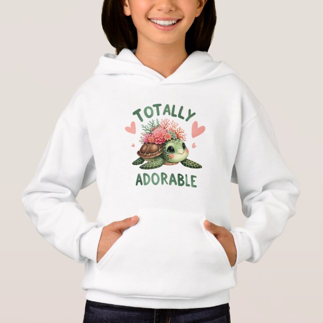Totally Adorable Turtle Cute Art Hoodie (Vorderseite)