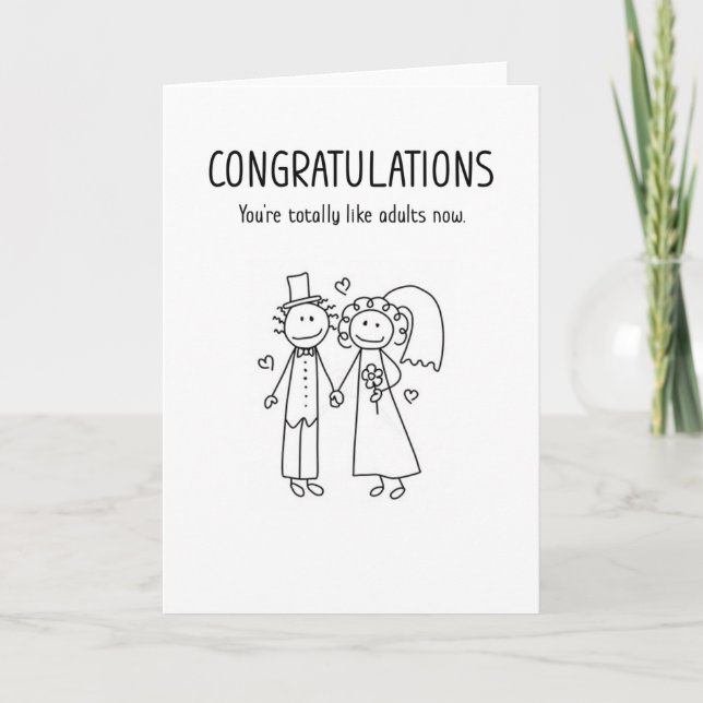 Totally Adults Now Funny Wedding Card Karte (Vorderseite)