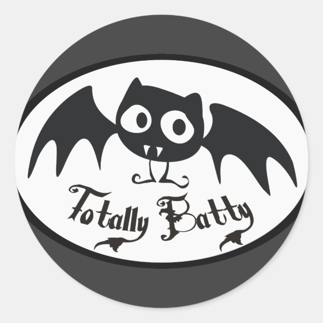 Totally Batty Runder Aufkleber (Vorderseite)