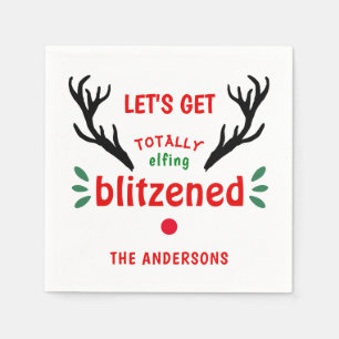 Totally Blitzned Funny Reindeer Weihnachtskauer Serviette