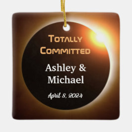 Totally Committed Eclipse Theme Wedding Keramikornament