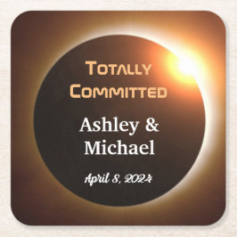 Totally Committed Eclipse Theme Wedding Rechteckiger Pappuntersetzer