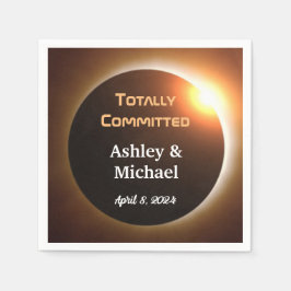 Totally Committed Eclipse Theme Wedding Serviette