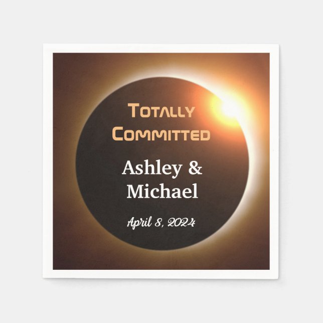 Totally Committed Eclipse Theme Wedding Serviette (Vorderseite)
