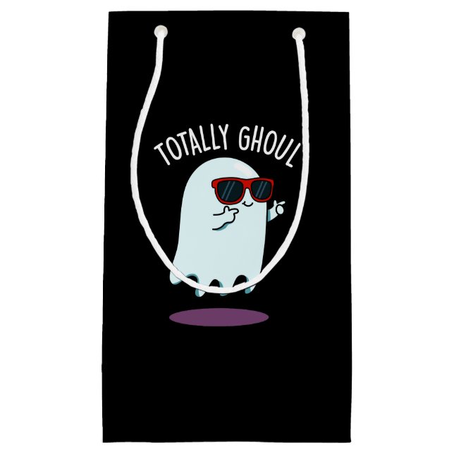 Totally Ghoul Funny Ghost Pun Dark BG Kleine Geschenktüte (Vorderseite)
