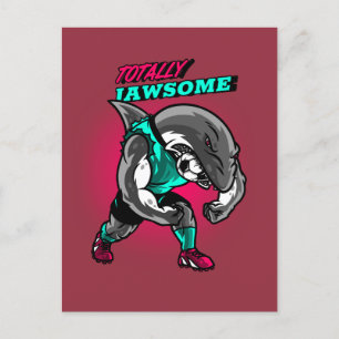 Totally Jawsome Shark Vatertag Postkarte