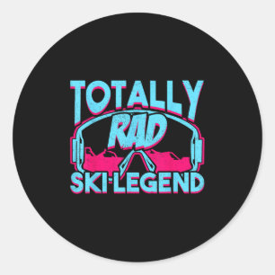 Totally Krass Ski Legend Retro Vintager 80er 90er  Runder Aufkleber