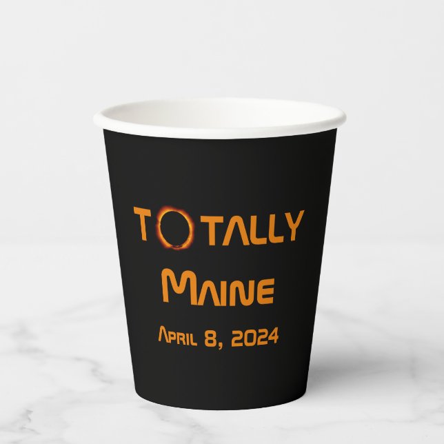 Totally Maine 2024 Solar Eclipse Pappbecher (Vorderseite)