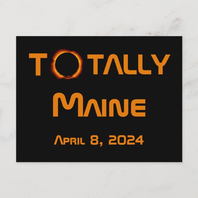 Totally Maine 2024 Solar Eclipse Postkarte (Vorderseite)