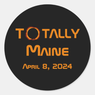 Totally Maine 2024 Solar Eclipse Runder Aufkleber