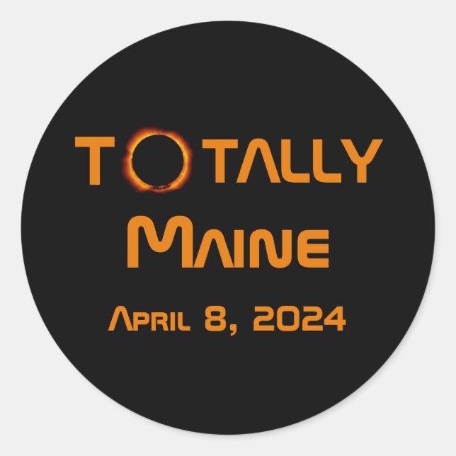 Totally Maine 2024 Solar Eclipse Runder Aufkleber (Vorderseite)