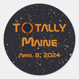 Totally Maine 2024 Solar Eclipse Runder Aufkleber