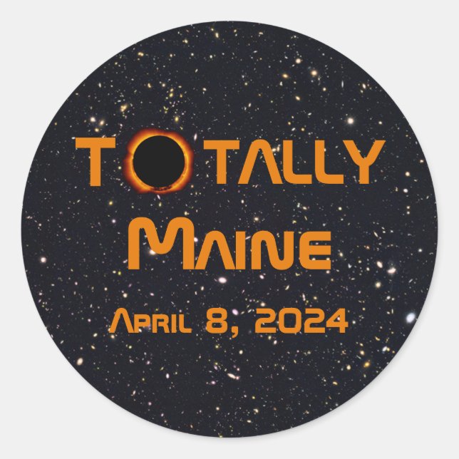 Totally Maine 2024 Solar Eclipse Runder Aufkleber (Vorderseite)