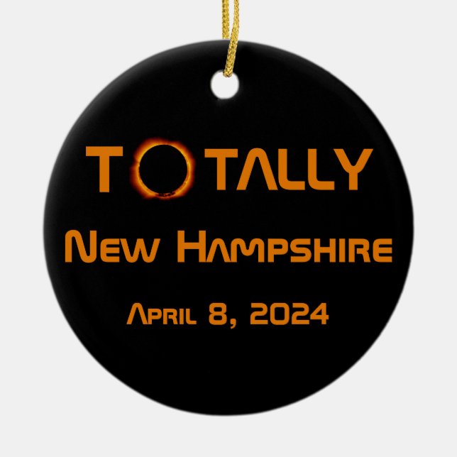 Totally New Hampshire 2024 Solar Eclipse Keramik Ornament (Vorne)
