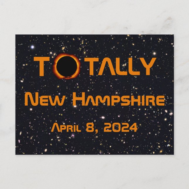 Totally New Hampshire 2024 Solar Eclipse Postkarte (Vorderseite)
