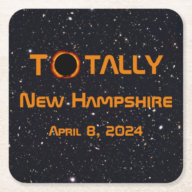 Totally New Hampshire 2024 Solar Eclipse Rechteckiger Pappuntersetzer (Vorderseite)