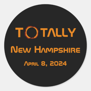 Totally New Hampshire 2024 Solar Eclipse Runder Aufkleber