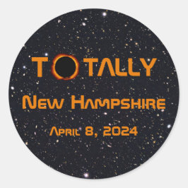 Totally New Hampshire 2024 Solar Eclipse Runder Aufkleber