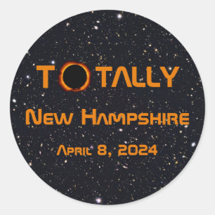 Totally New Hampshire 2024 Solar Eclipse Runder Aufkleber
