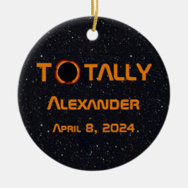 Totally Personal 2024 Solar Eclipse Keramik Ornament