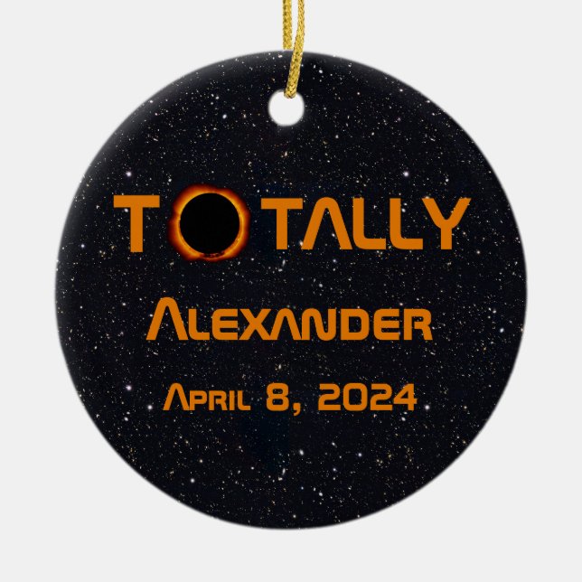 Totally Personal 2024 Solar Eclipse Keramik Ornament (Vorne)