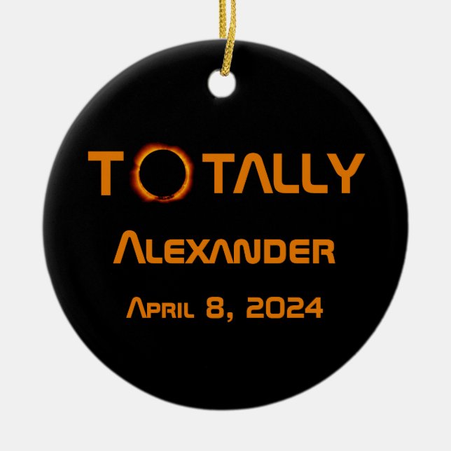 Totally Personal 2024 Solar Eclipse Keramik Ornament (Vorne)