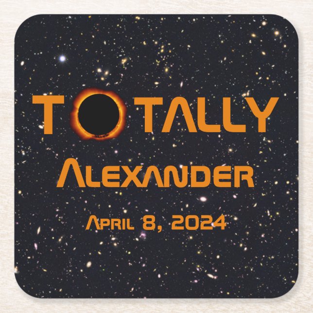 Totally Personal 2024 Solar Eclipse Rechteckiger Pappuntersetzer (Vorderseite)