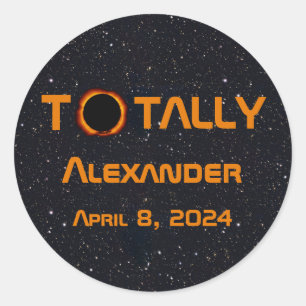 Totally Personal 2024 Solar Eclipse Runder Aufkleber