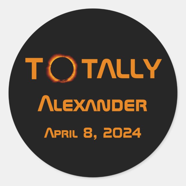Totally Personal 2024 Solar Eclipse Runder Aufkleber (Vorderseite)