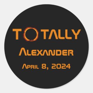 Totally Personal 2024 Solar Eclipse Runder Aufkleber